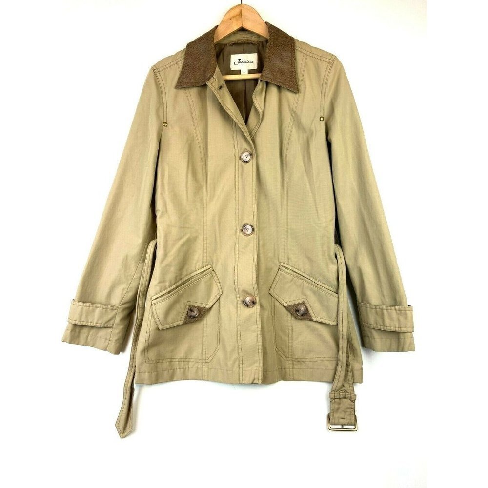 Jessica Women's Olive Belted Jacket Size 8